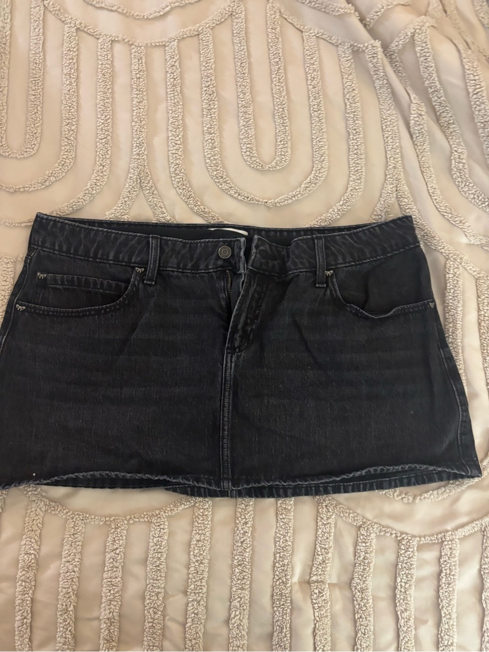 Hollister Black Denim Mini Skirt